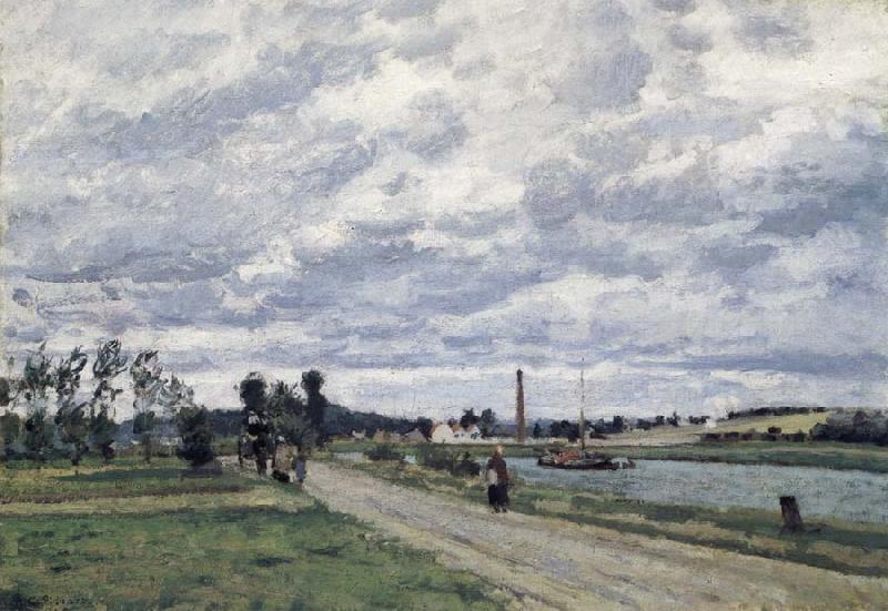 Camille Pissarro The banks of the Oise near Pontoise Bords de l-Oise pres de Pontoise oil painting picture